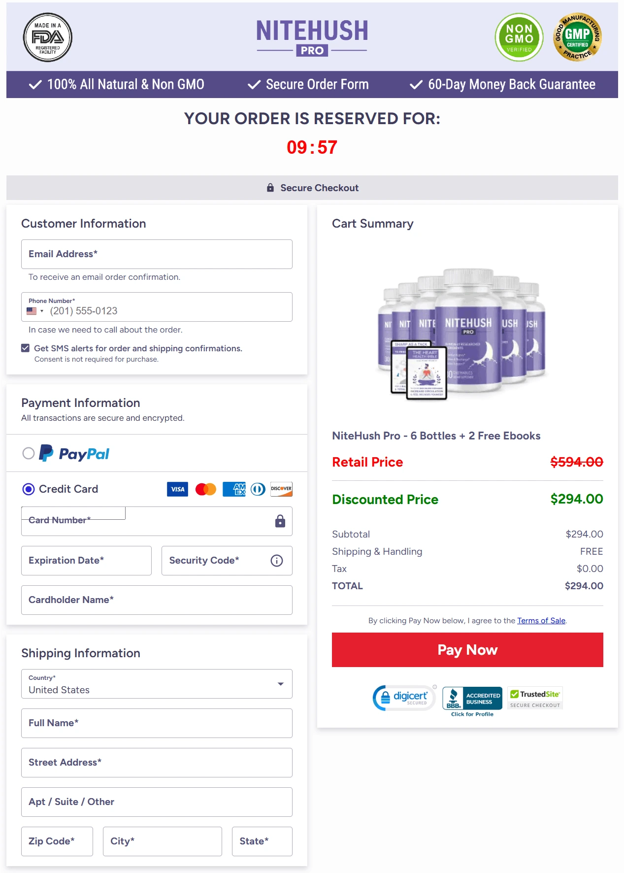 nitehush-pro-secure-checkout-page
